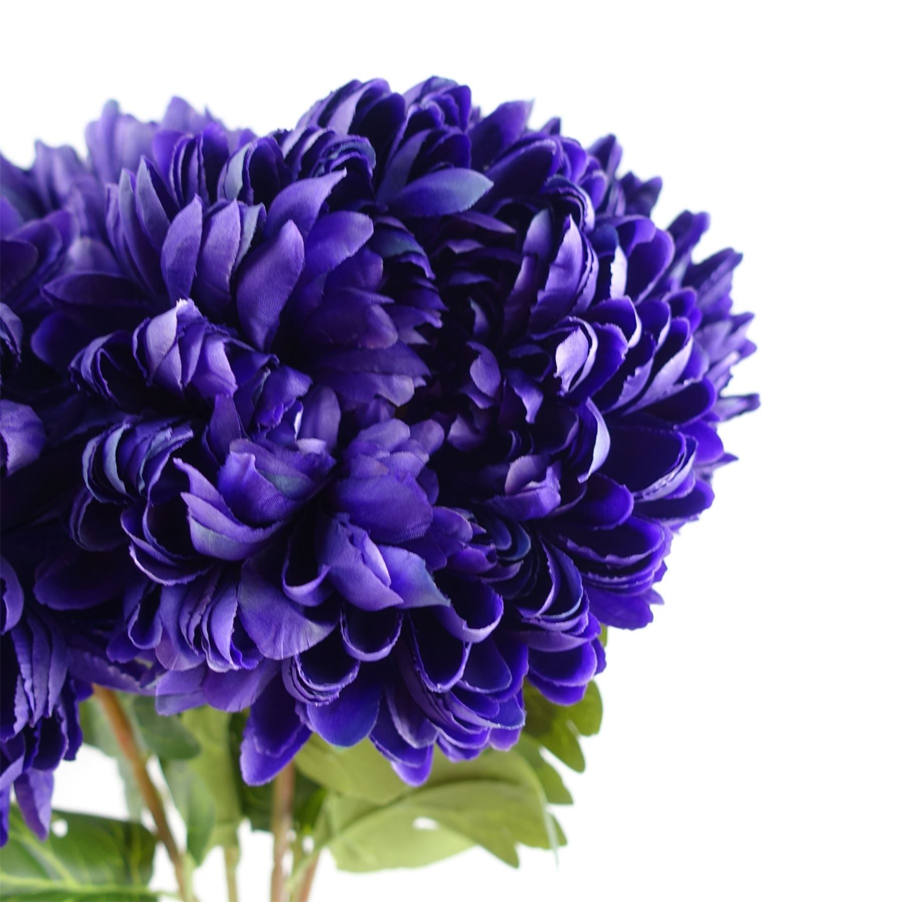Artificial Pack of 6 x 75cm Extra Large Reflex Chrysanthemum - Purple - Premium Quality