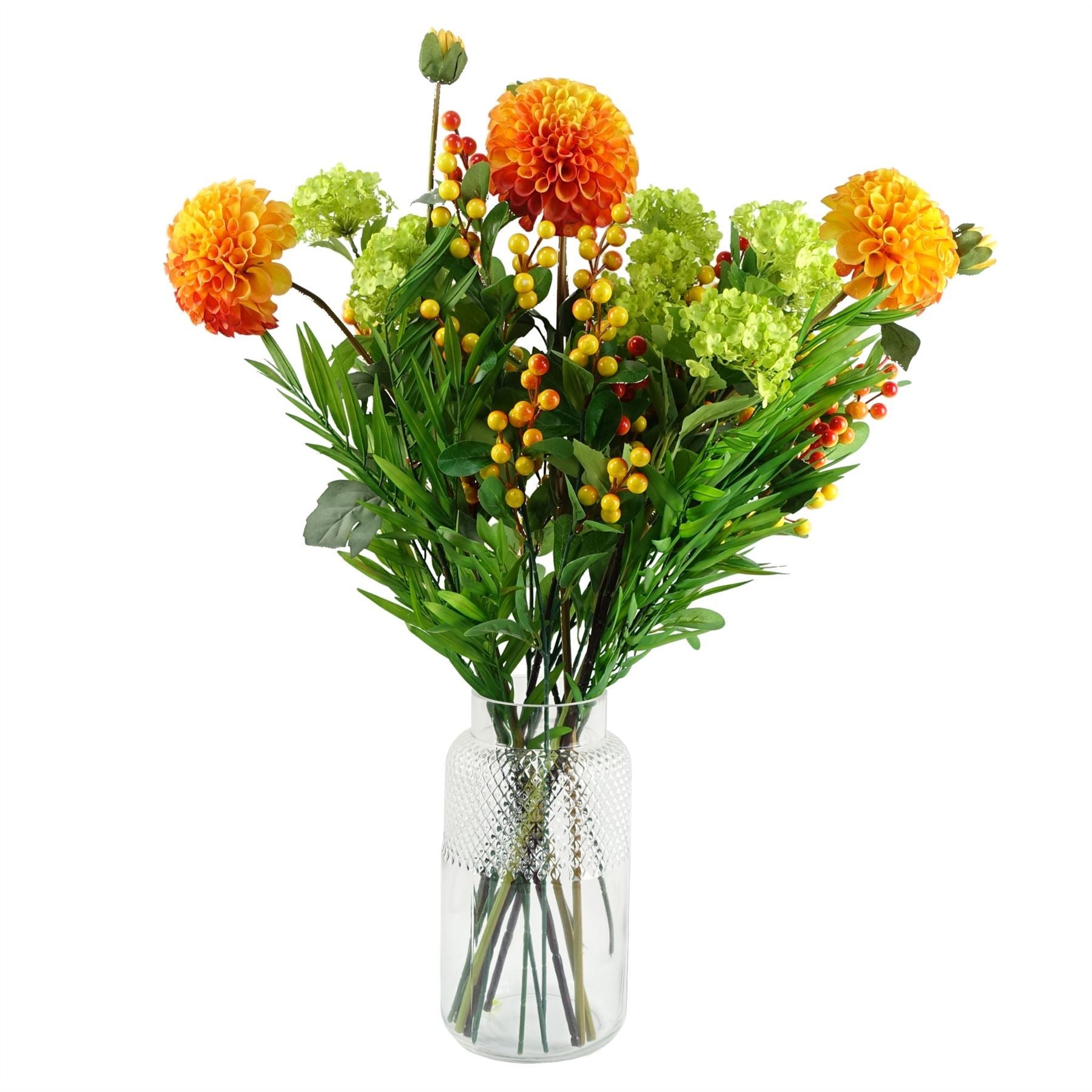 Pack of 6 x 70cm Artificial Orange Berry Spray - Premium Quality