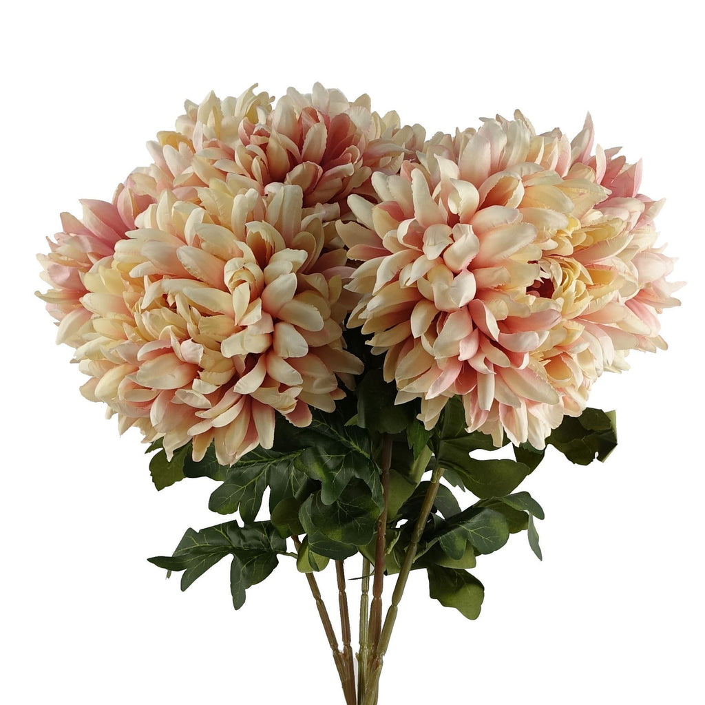Artificial Pack of 6 x 75cm Extra Large Reflex Chrysanthemum - Pink - Premium Quality