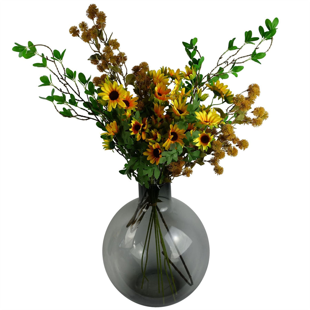 Pack of 6 x 85cm Craspedia Stem Yellow Artificial - Premium Quality