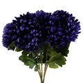 Artificial Pack of 6 x 75cm Extra Large Reflex Chrysanthemum - Purple - Premium Quality