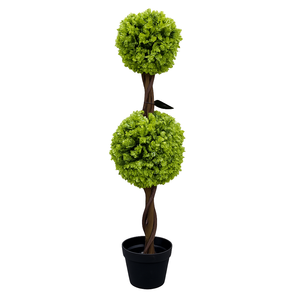 90cm Artificial Green Double Ball Topiary Tree - Premium Quality