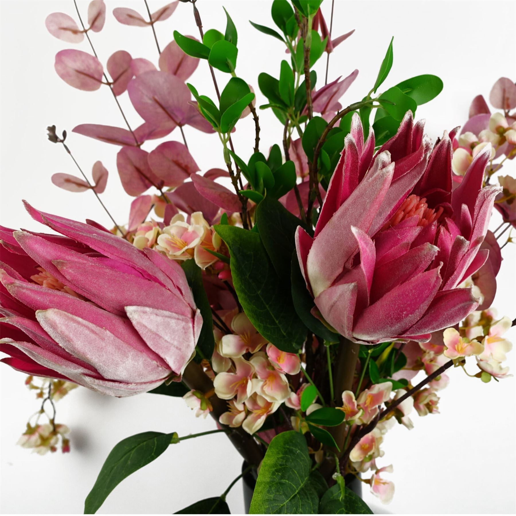 Artificial Pack of 6 x 80cm Pink Eucalyptus Foliage Stem - Premium Quality