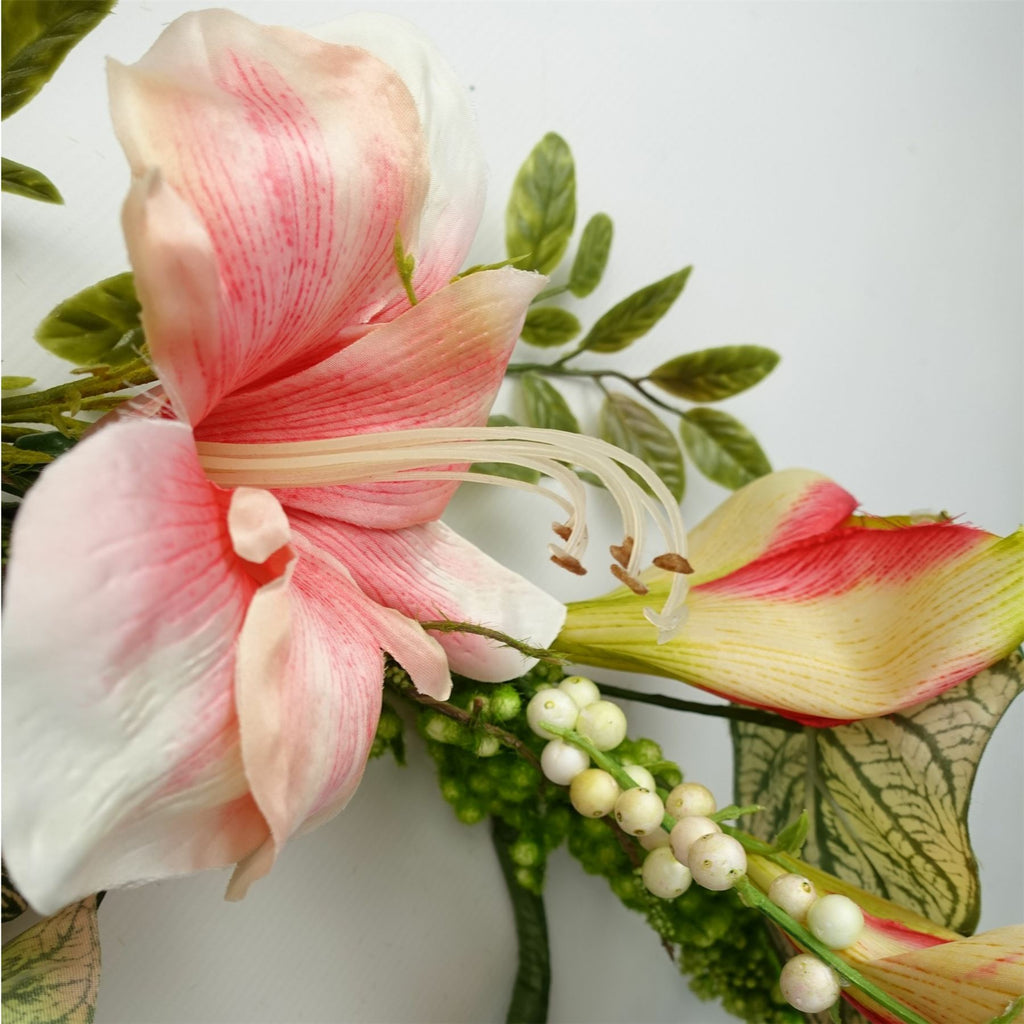 180cm Artificial Hanging Pink Lily Plant Realistic Garland Trailing