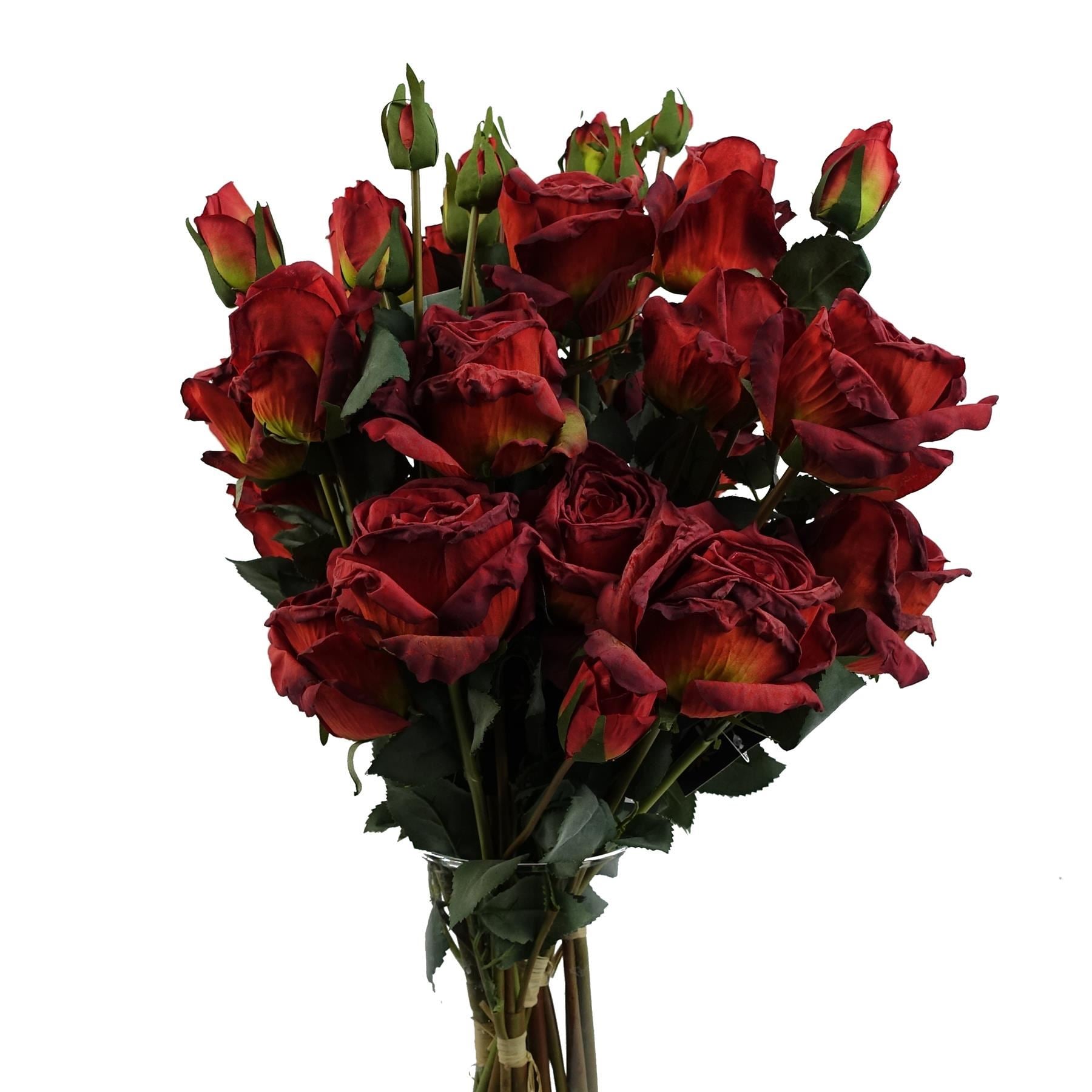6 x 60cm Red Rose Artificial Flower Sprays - 24 Flowers 18 Buds - Premium Quality