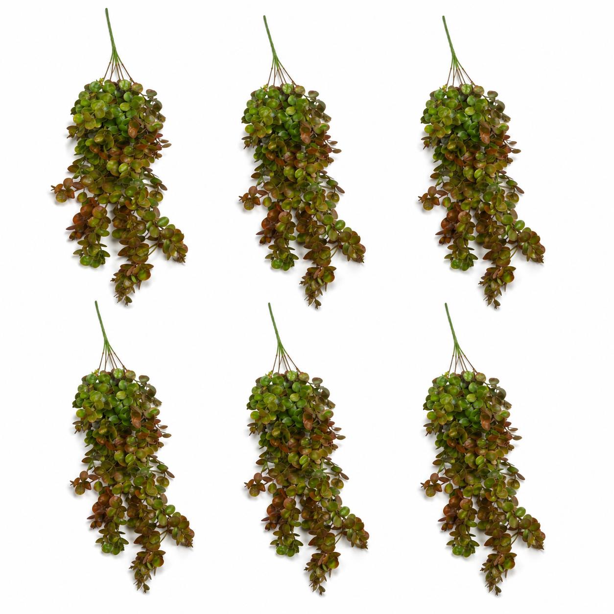 75cm Artificial Trailing Round Botanik Hanging Foliage Plant - Autumn Green & Bronze - Premium Quality