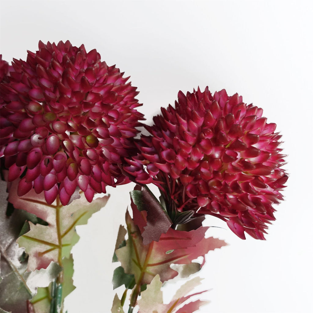 Pack of 6 x 70cm Large Ball Dahlia Artificial Flower Stem Pink - Premium Quality