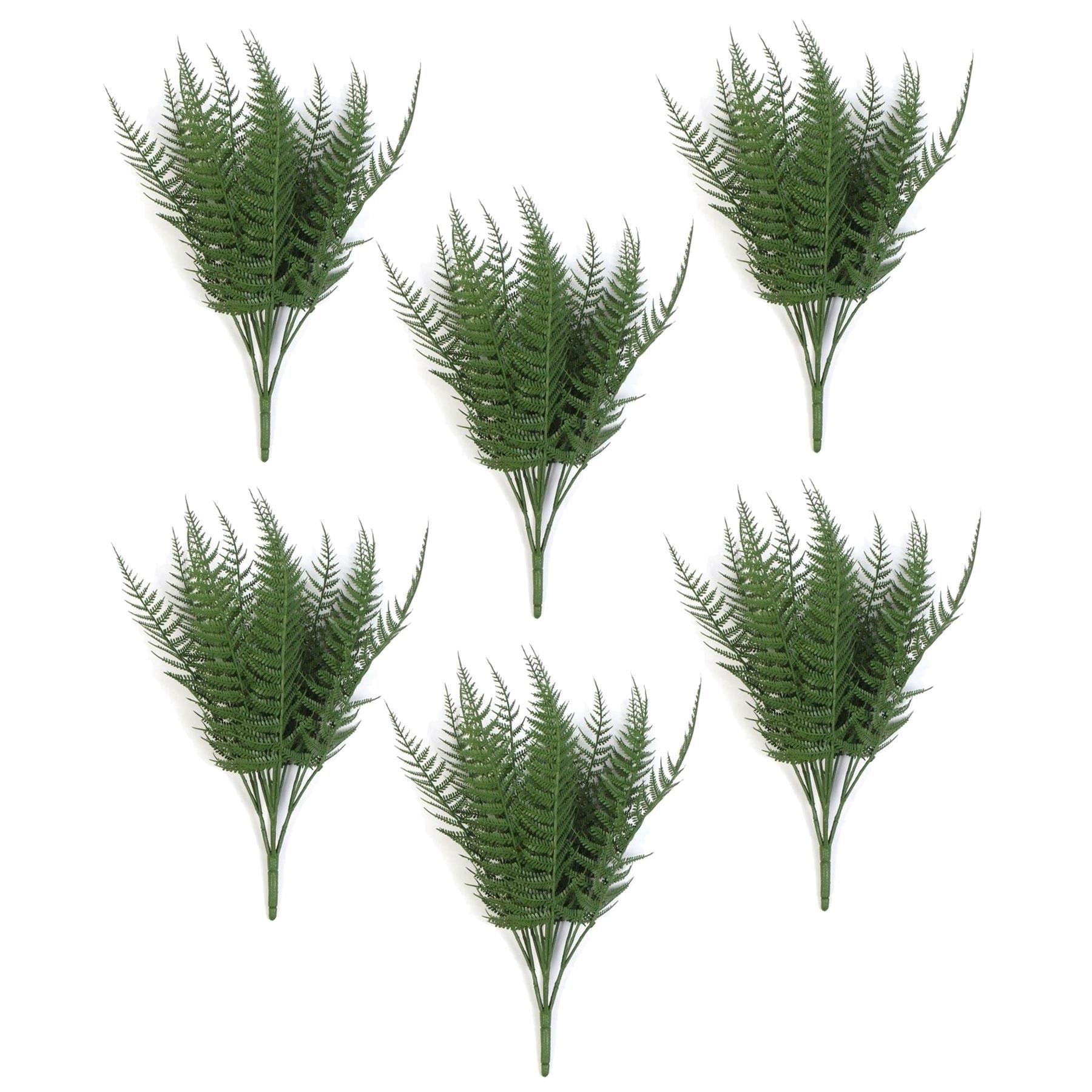 Pack of 6 x 35cm Fire Resistant Artificial Fern Stem - Premium Quality