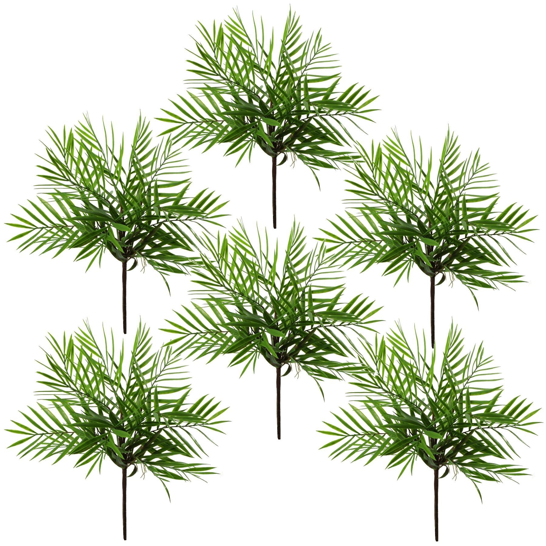 6 x 40cm Artificial Bamboo Palm Bush Plant - Premium Quality