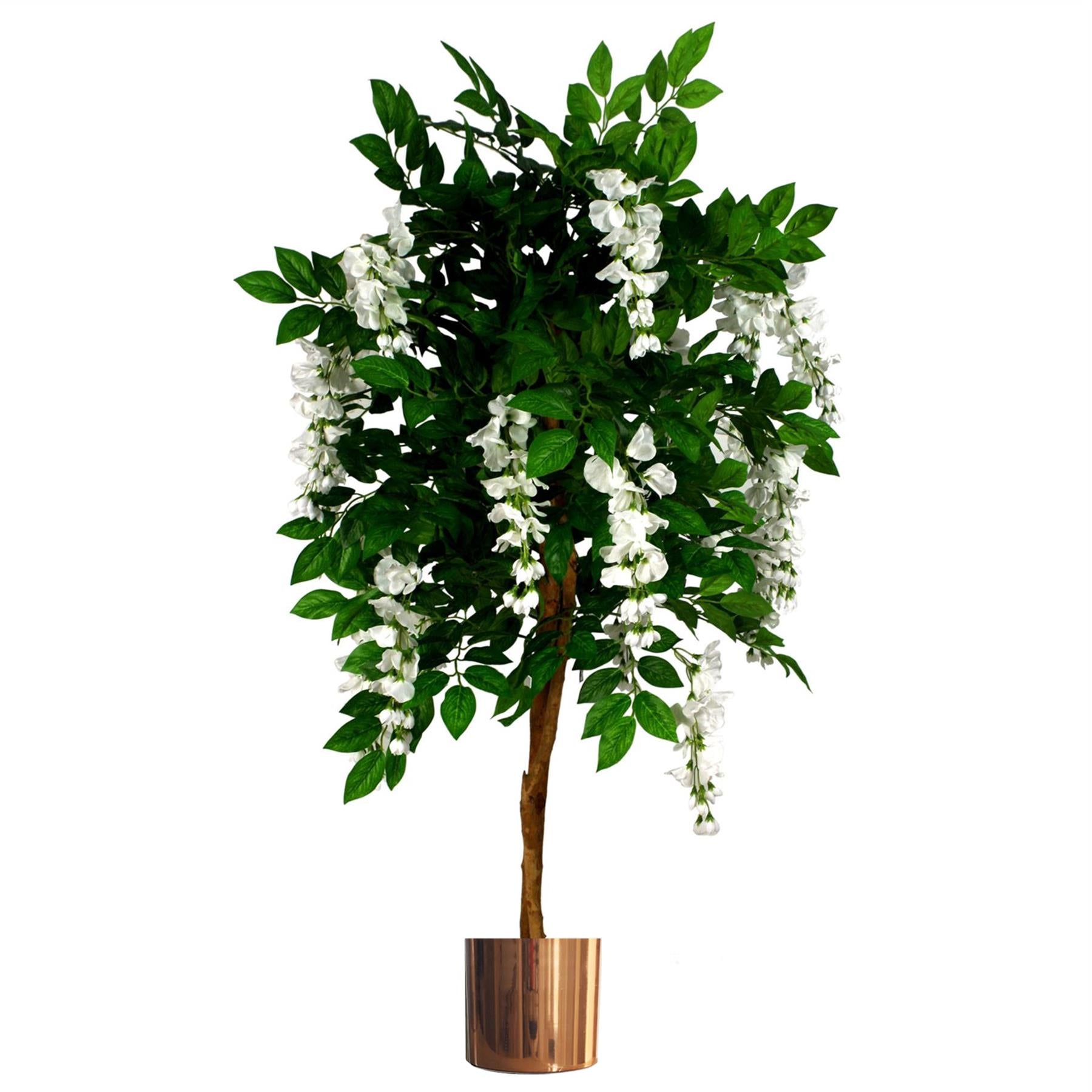 130cm Luxury Artificial Wisteria Tree White Flowers Premium Range