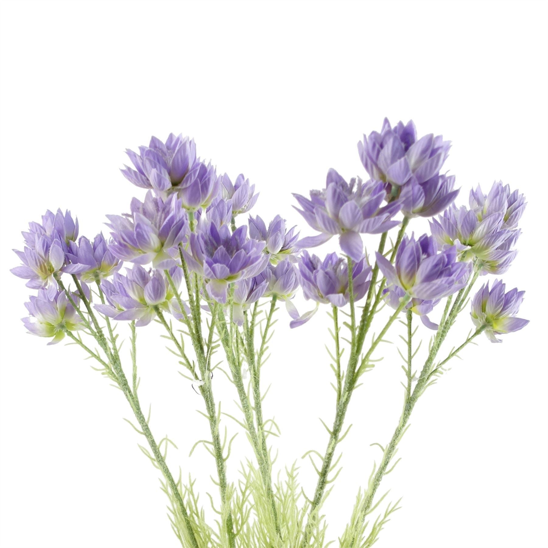 Artificial Pack of 6 x 60cm Purple Starflower Stem - 30 Flowers - Premium Quality