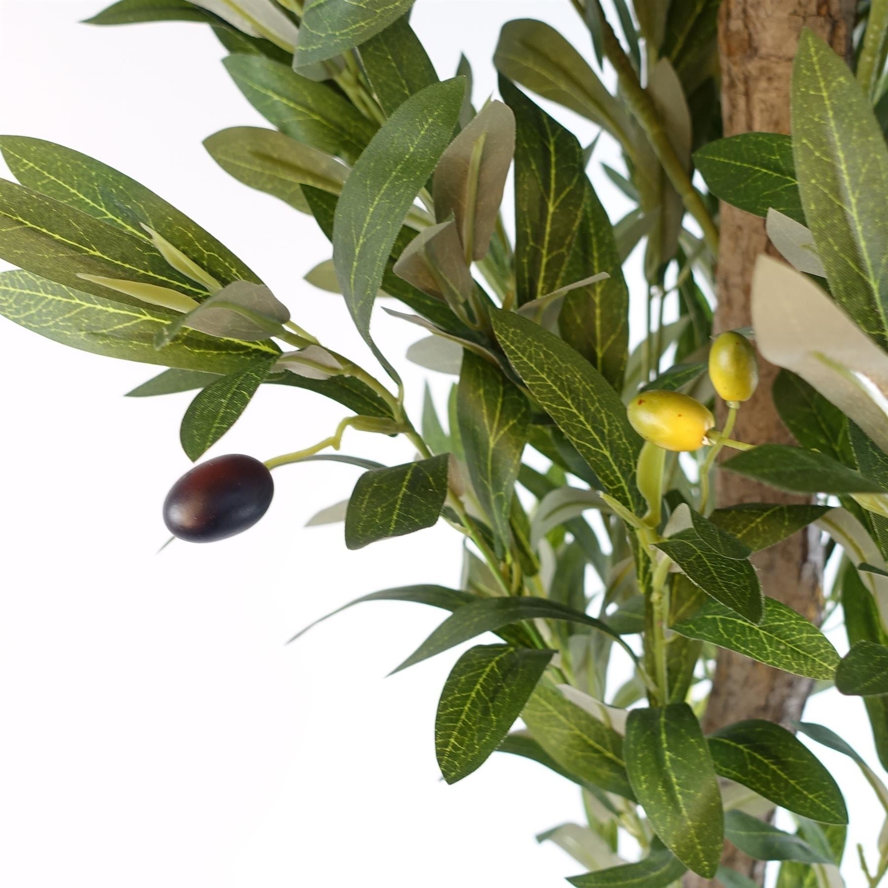 120cm Artificial Natural Look Olive Tree with Wooden Trunk - Premium Quality