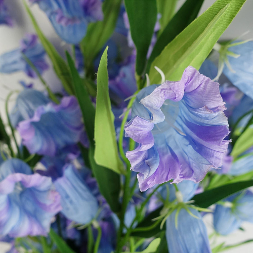 Pack of 6 x 100cm Trumpet Artificial Flower Stem Blue - Premium Quality