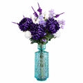 80cm Artificial Purple Chrysanthemum Arrangement Glass Vase - Premium Quality