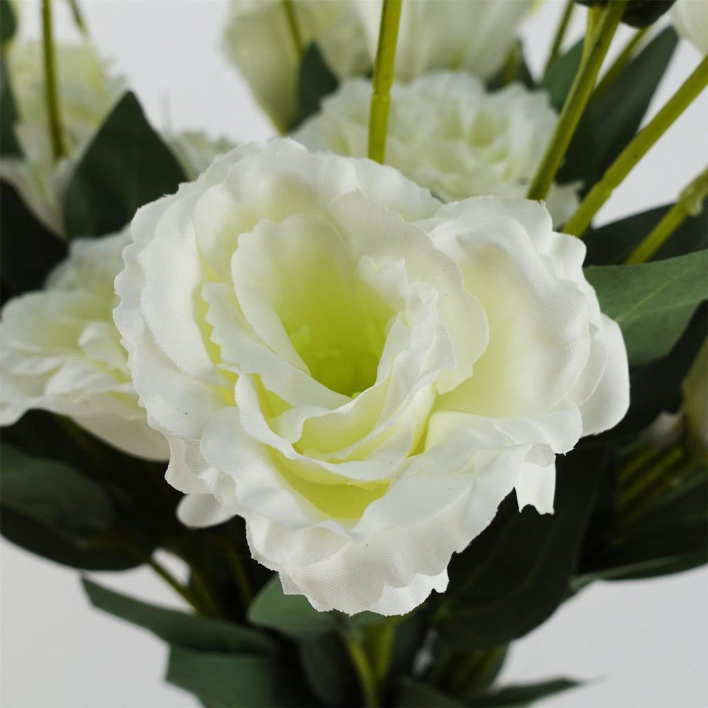 Pack of 6 x 80cm Artificial White Wild Rose Stem - 36 Flowers - Premium Quality