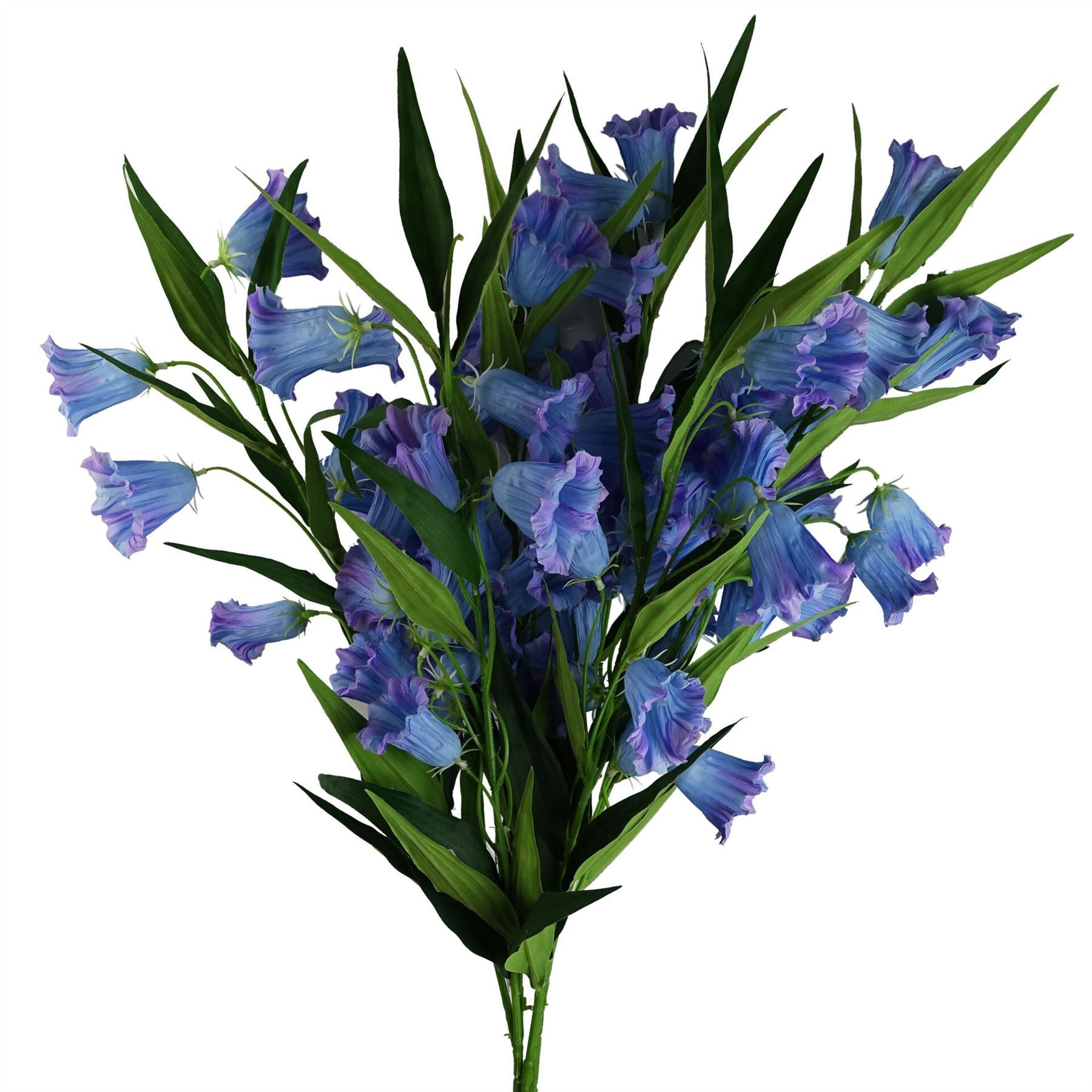 Pack of 6 x 100cm Trumpet Artificial Flower Stem Blue - Premium Quality