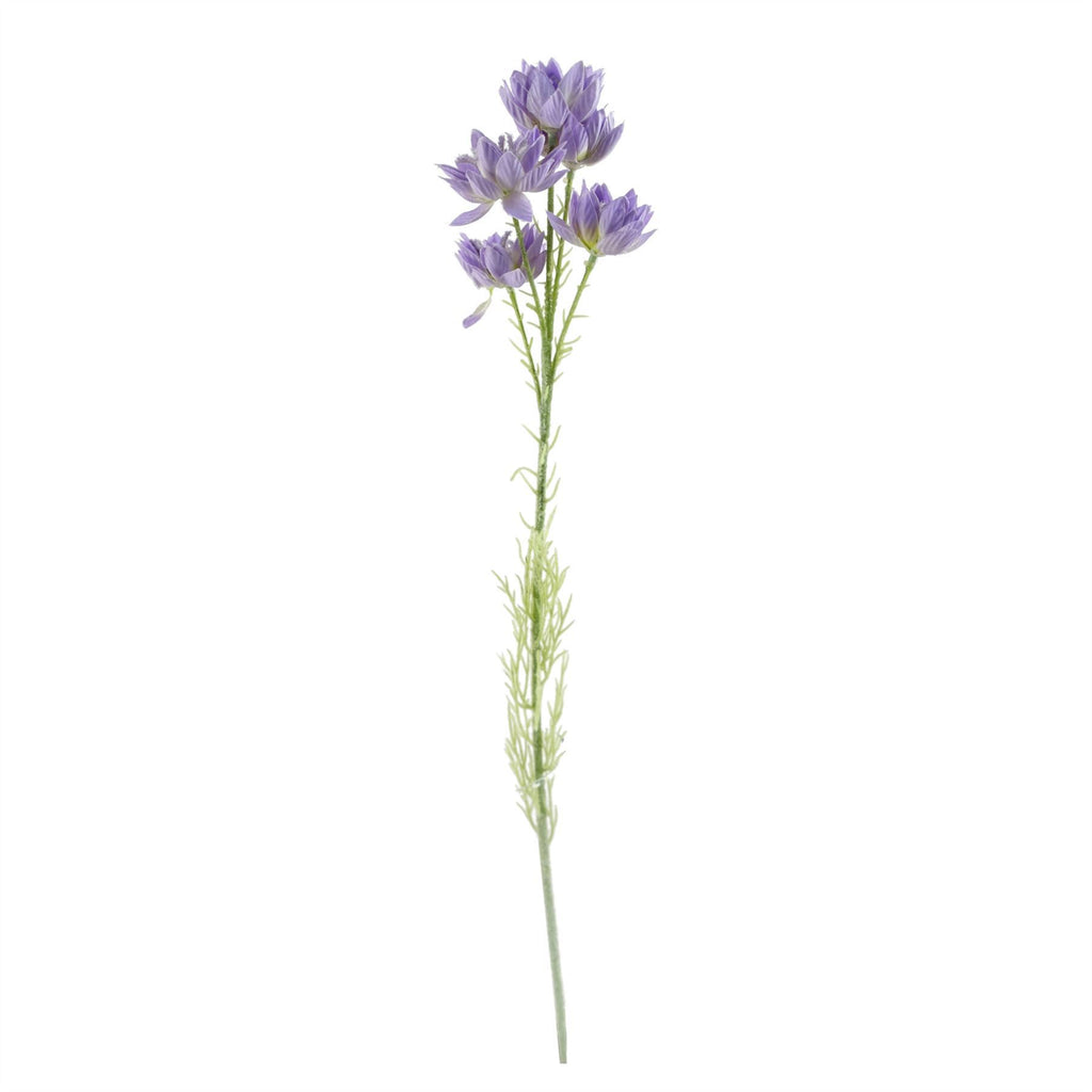 60cm Artificial White Rose Purple Starflower Display Glass Vase - Premium Quality