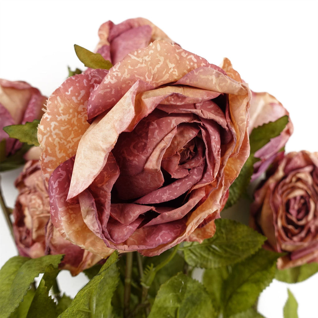 Pack of 6 x 70cm Artificial Dark Pink Rose - Premium Quality