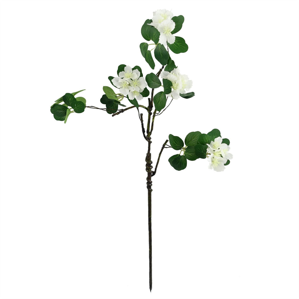 Artificial Pack of 6 x 60cm Flower Foliage Spray - White - Premium Quality