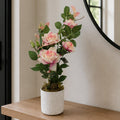 50cm Artificial Pink Rose Plant - Premium Quality