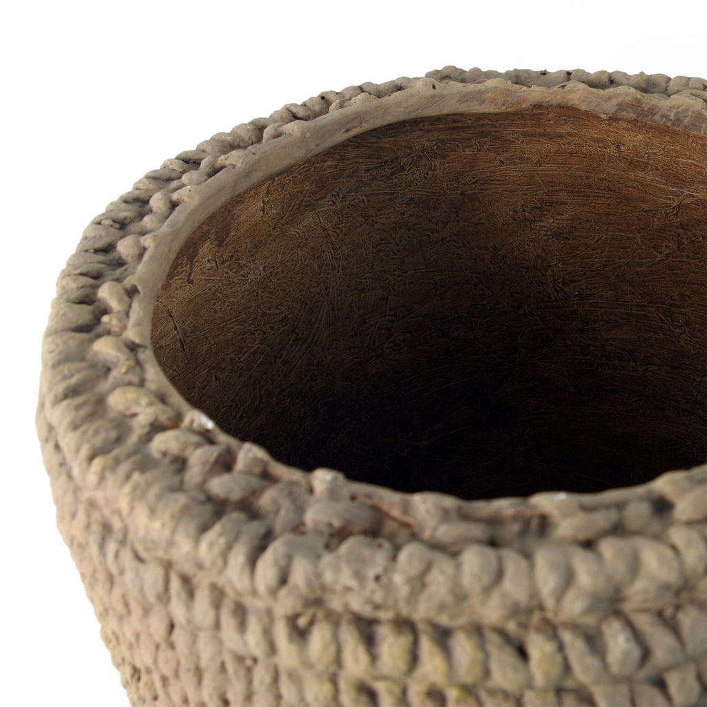 Seagrass Style Composite Planter with Stand
