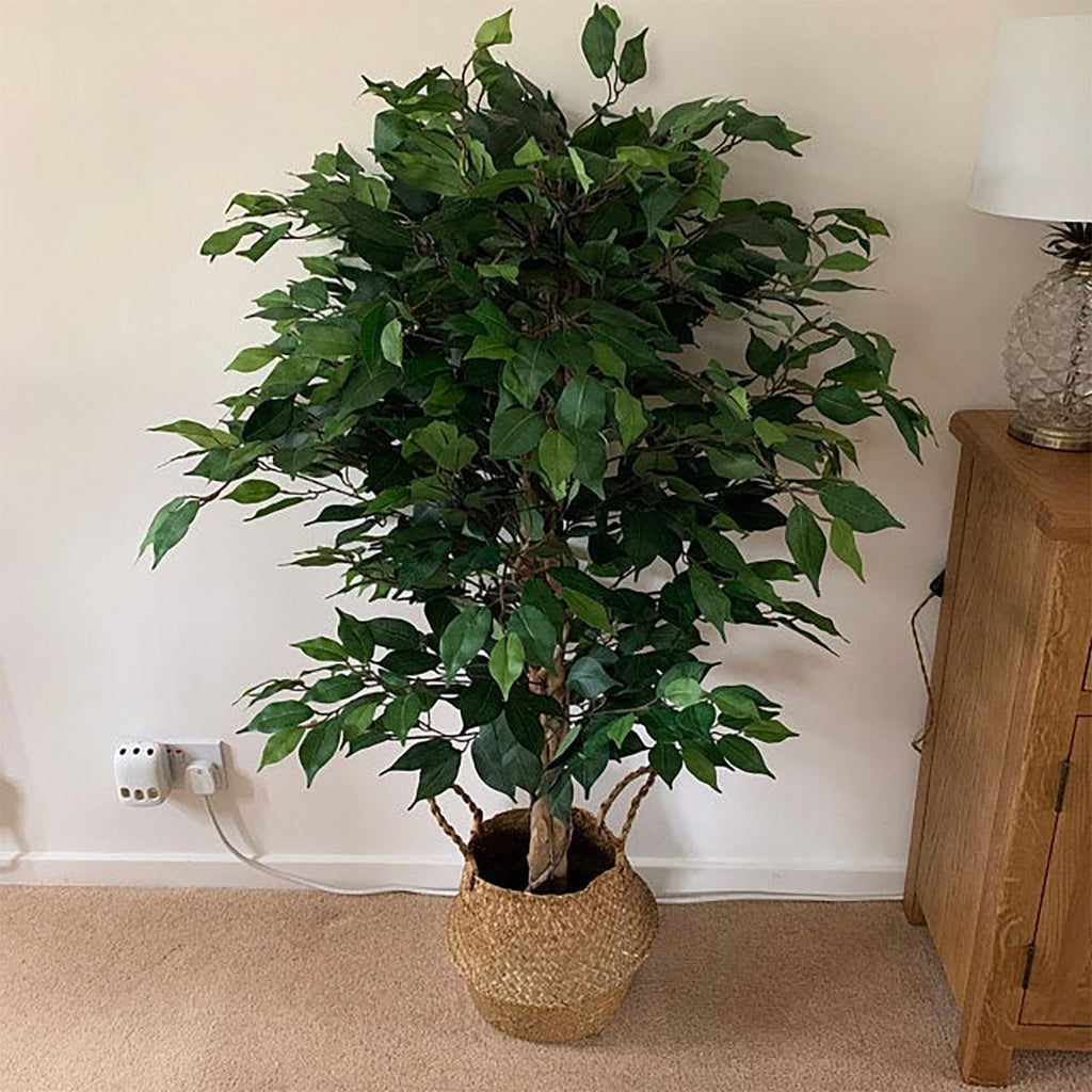 90cm Artificial Ficus Tree / Plant -Copper Metal Planter - Premium Quality