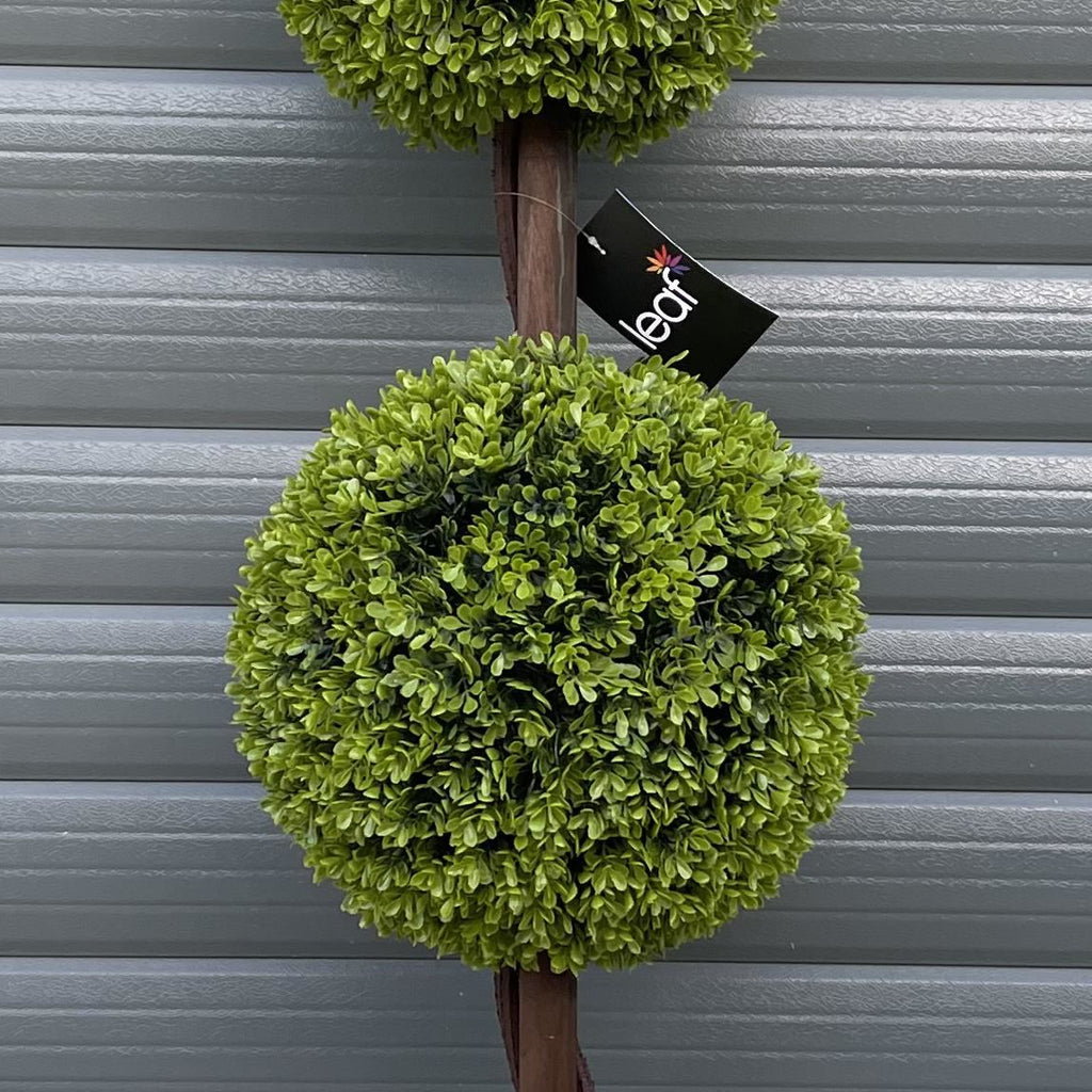 120cm Artificial Green Triple Ball Topiary Tree - Premium Quality