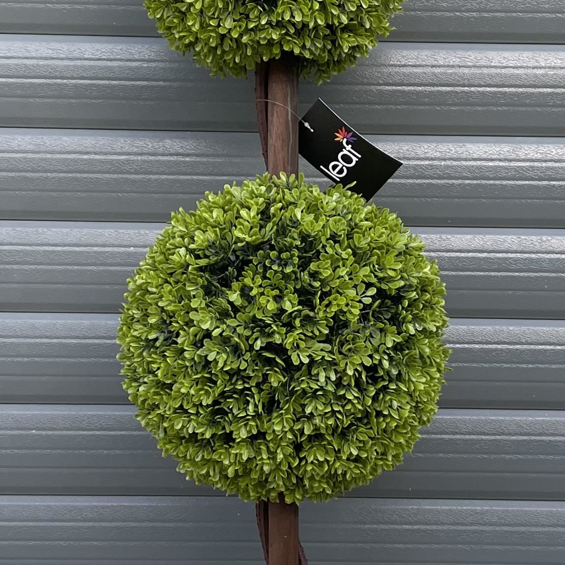 120cm Artificial Green Triple Ball Topiary Tree - Premium Quality