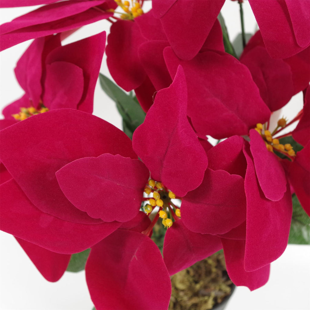 Artificial Christmas Xmas Red Poinsettia 40cm Potted Houseplant - Premium Quality
