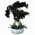 60cm Orchid Artificial Black - White Ceramic Planter - Premium Quality