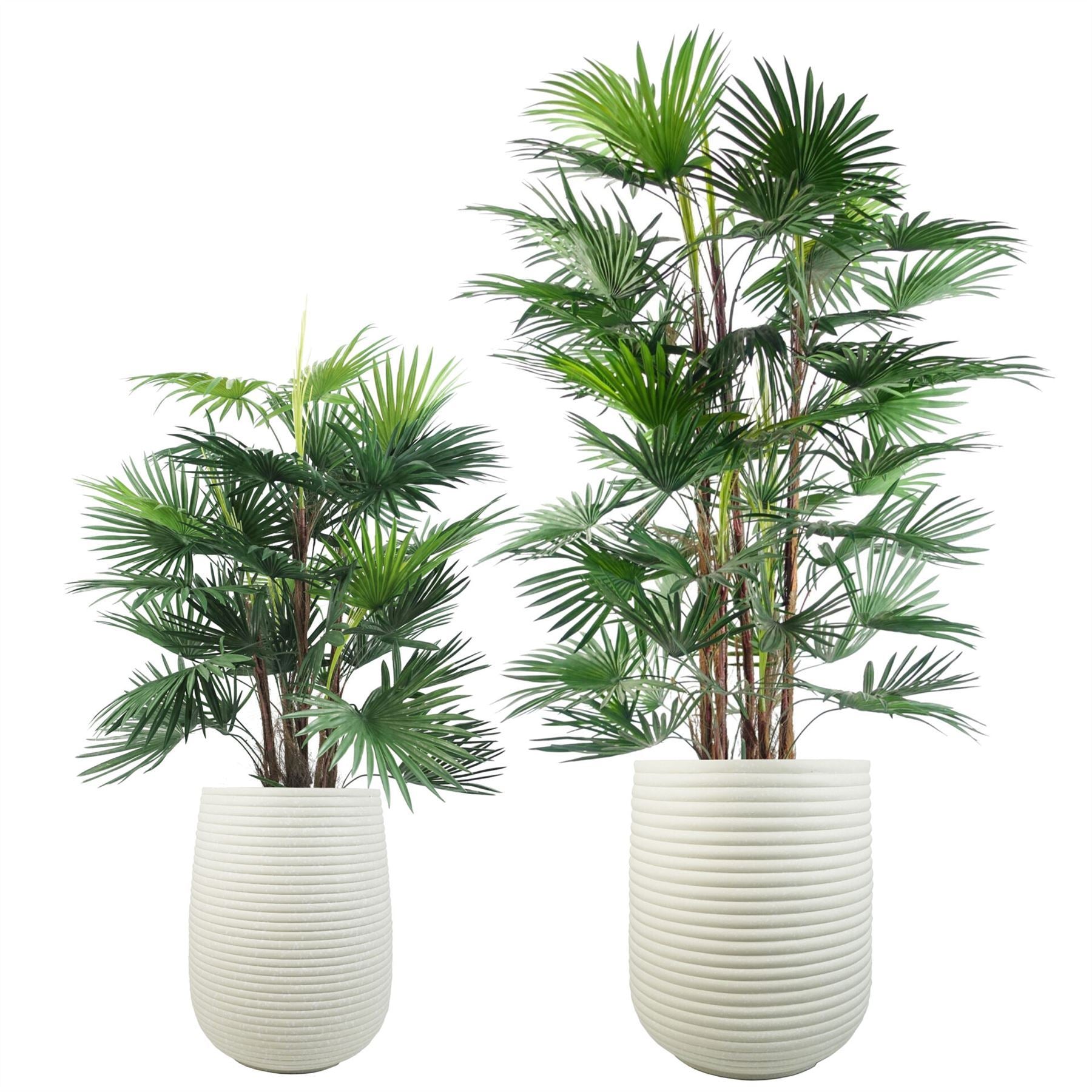41cm x 30cm Mikos Large Ridged Composite Planter - Stone Colour - Premium Quality