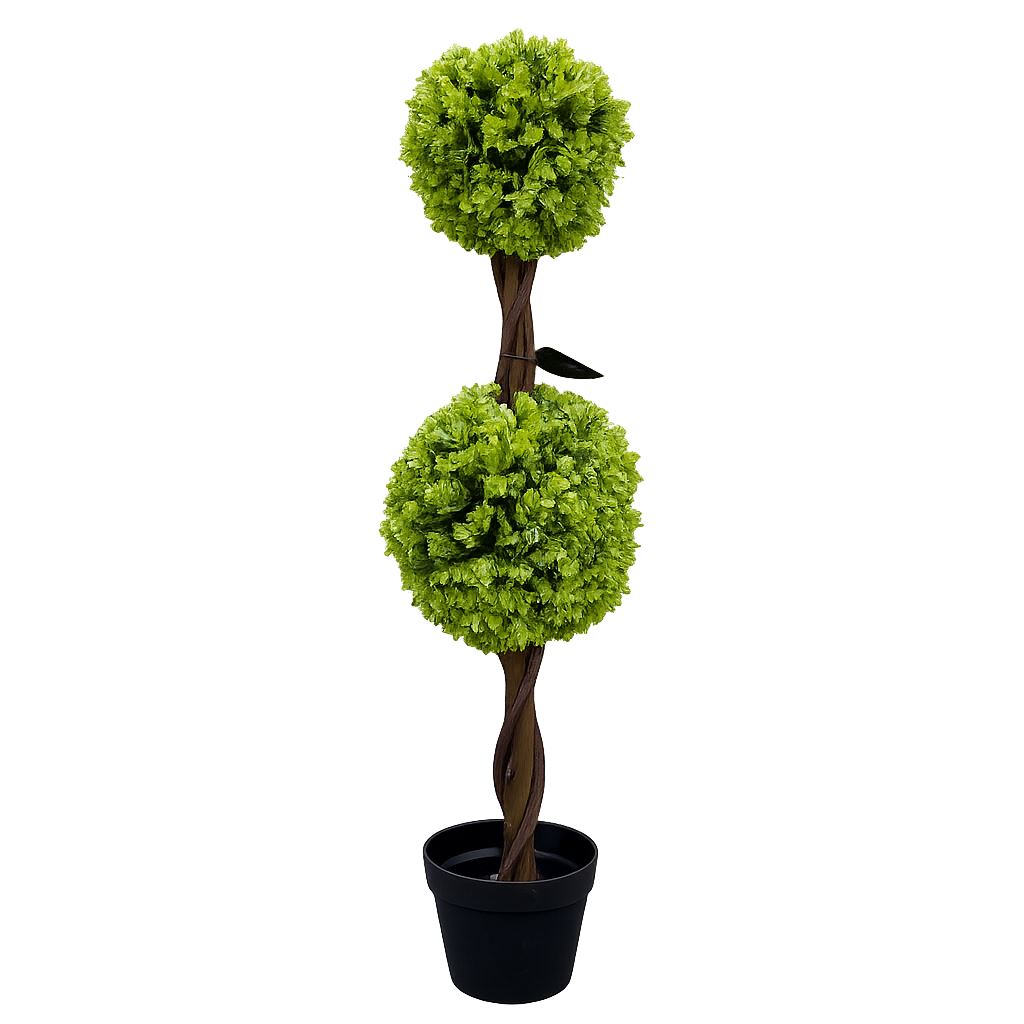 90cm Artificial Green Double Ball Topiary Tree - Premium Quality