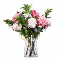 65cm Artificial Mixed Peonies Glass Vase - Premium Quality