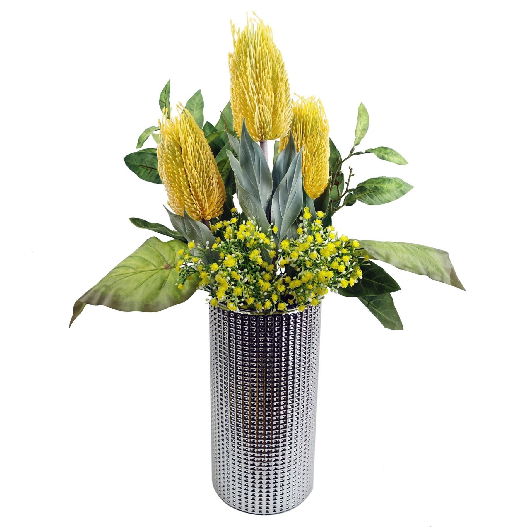 Artificial Pack of 6 x 55cm Gypsophila Yellow Stem - Premium Quality