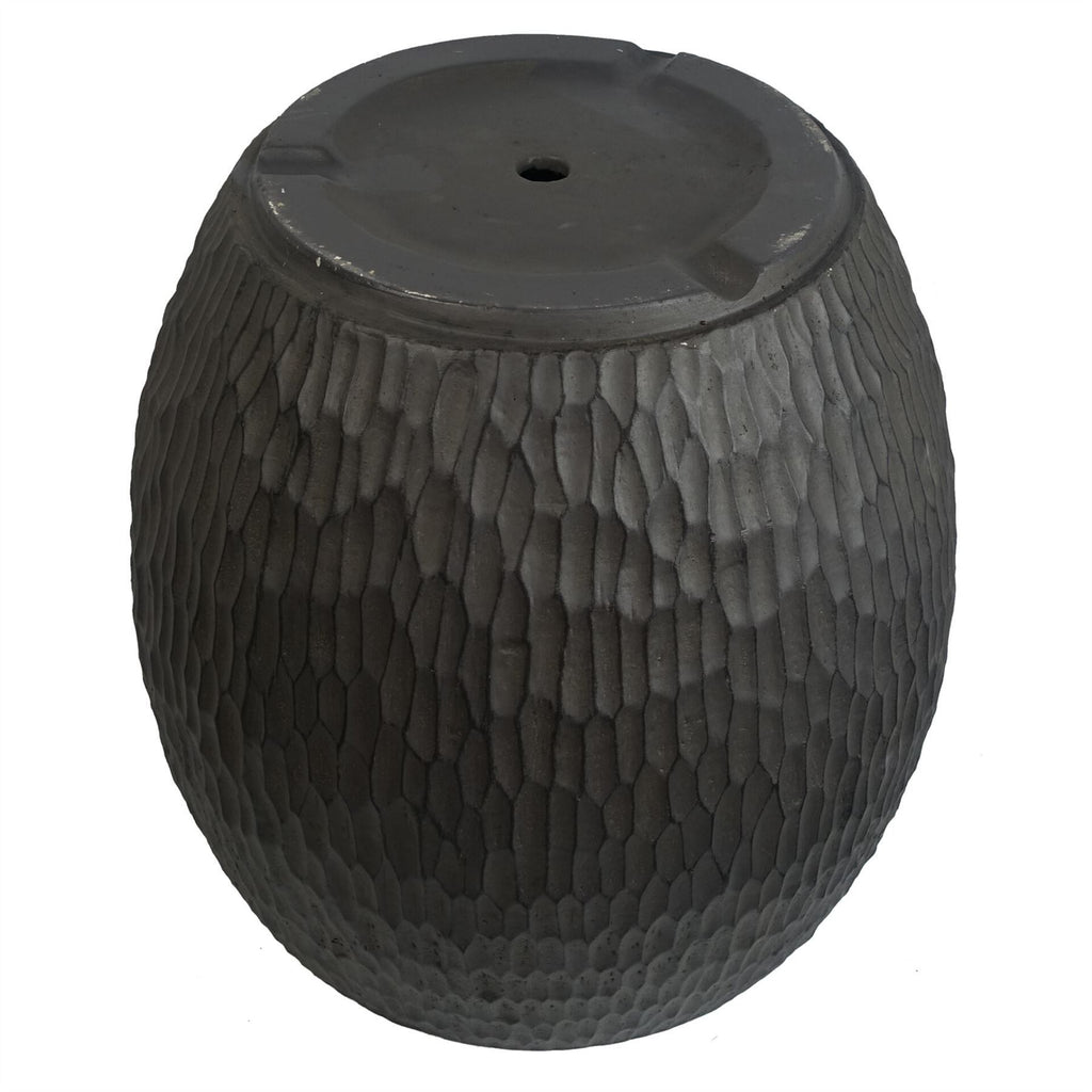 43cm Inoke Embossed Large Grey Composite Planter Plant Pot - Premium Quality