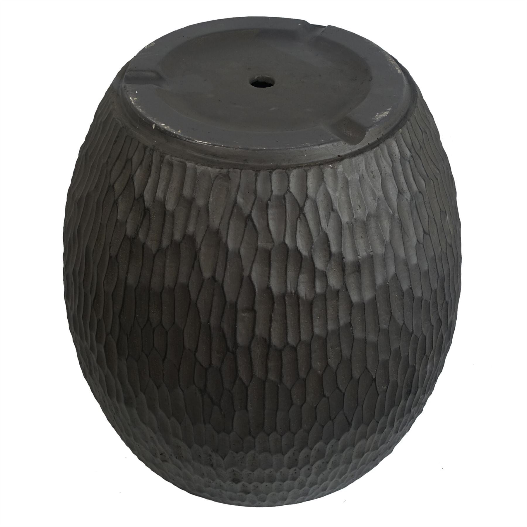 43cm Inoke Embossed Large Grey Composite Planter Plant Pot - Premium Quality