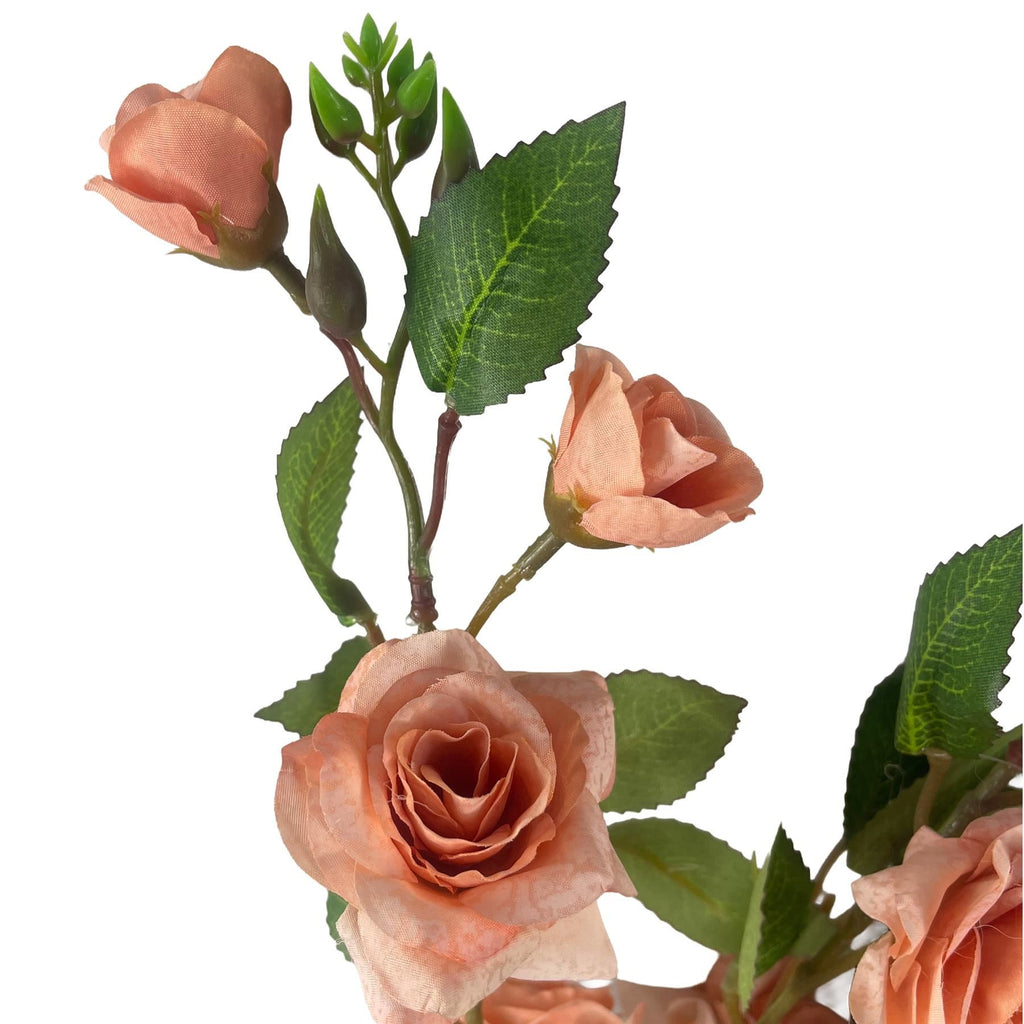 Pack of 6 x 90cm Artificial Pink Rose Stem - Premium Quality
