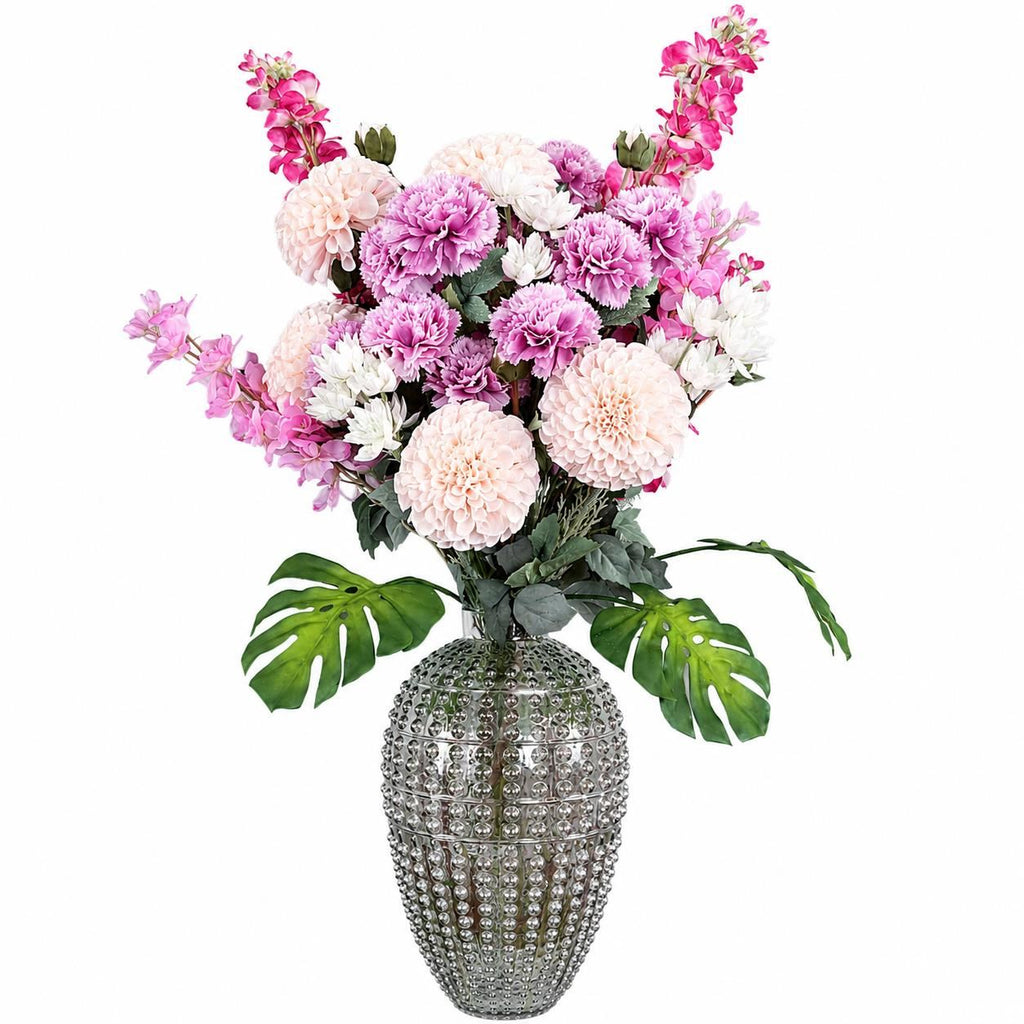 75cm Dahlia Artificial Flowers Tropical Blossom Bubble Vase - Premium Quality