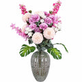 75cm Dahlia Artificial Flowers Tropical Blossom Bubble Vase - Premium Quality