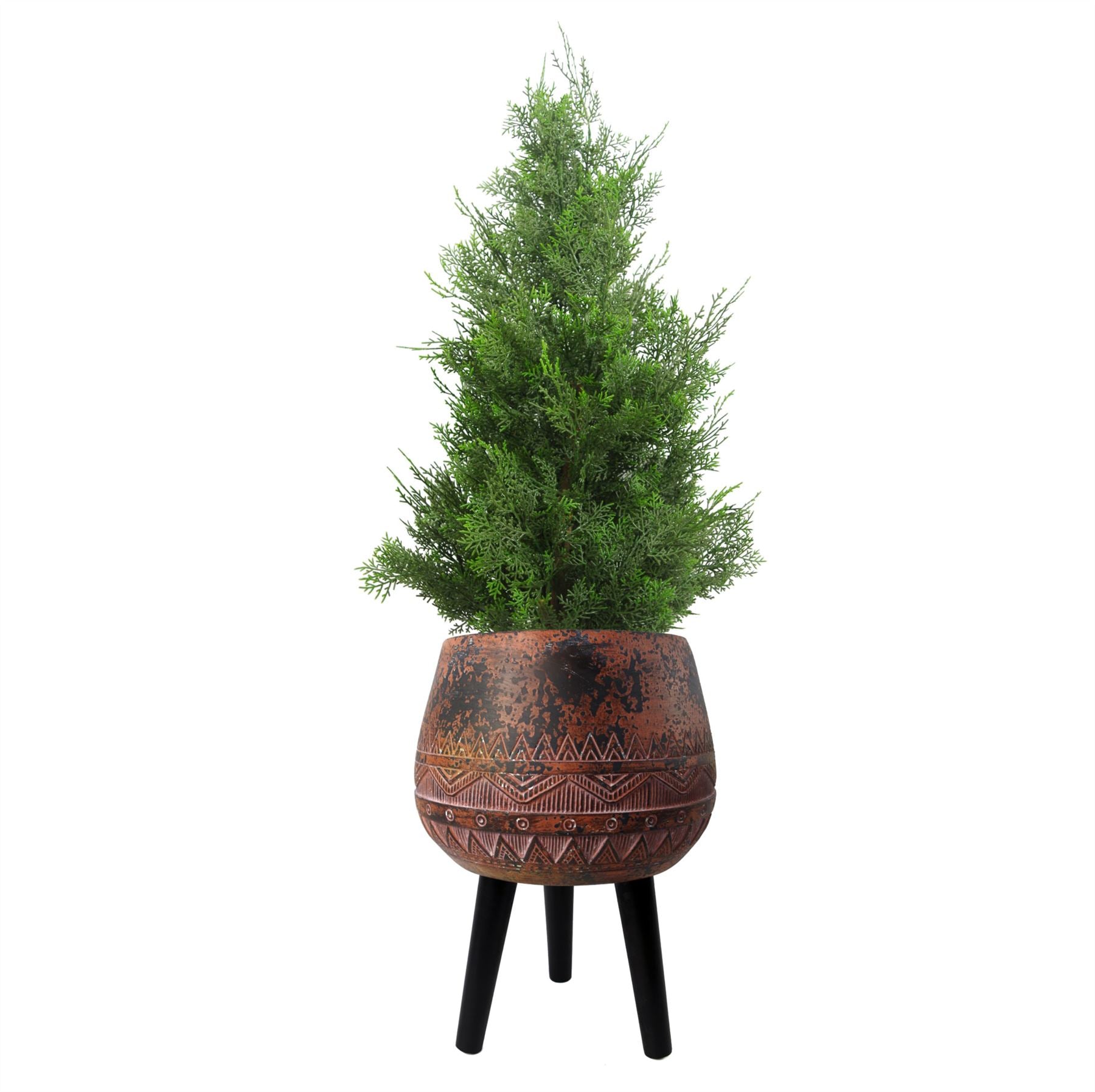 Large Composite Brown / Black Planter with Stand
