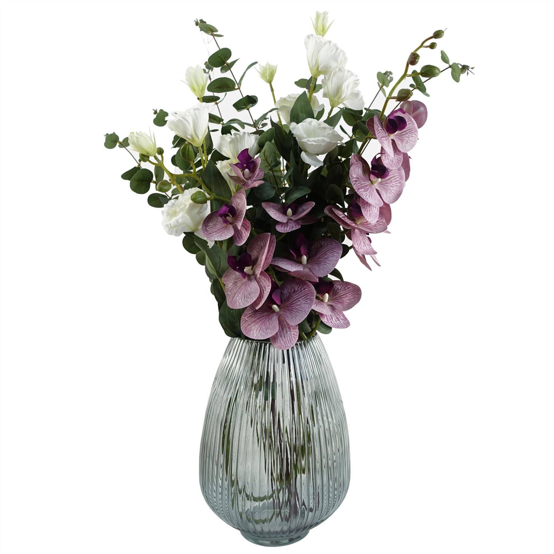 Pack of 6 x 80cm Artificial White Wild Rose Stem - 36 Flowers - Premium Quality