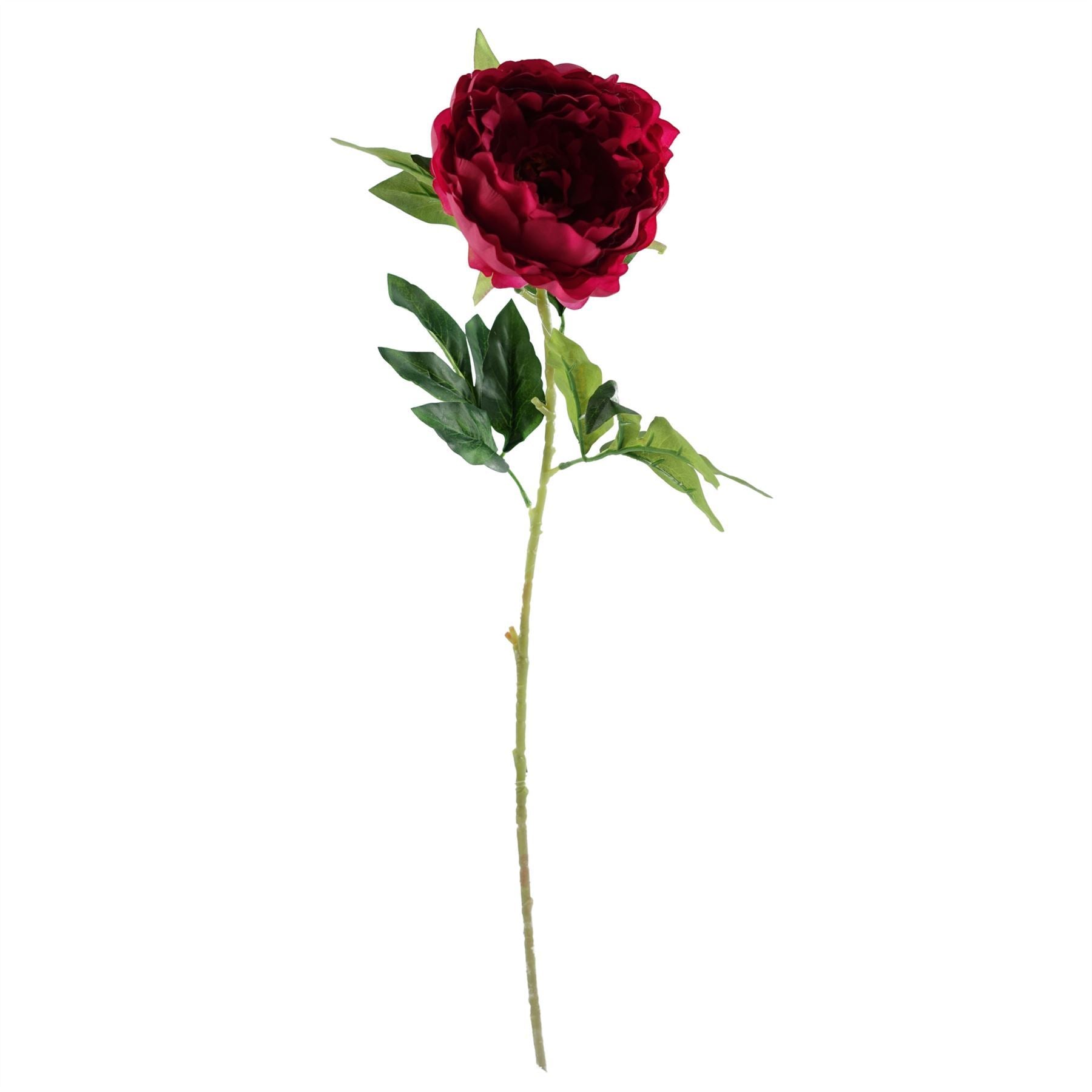 85cm Artificial White Carnation Pink Peony and Fern in Glass Vase - Premium Quality