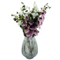 70cm Grey Glass Vase Artificial Orchids and Roses - Premium Quality