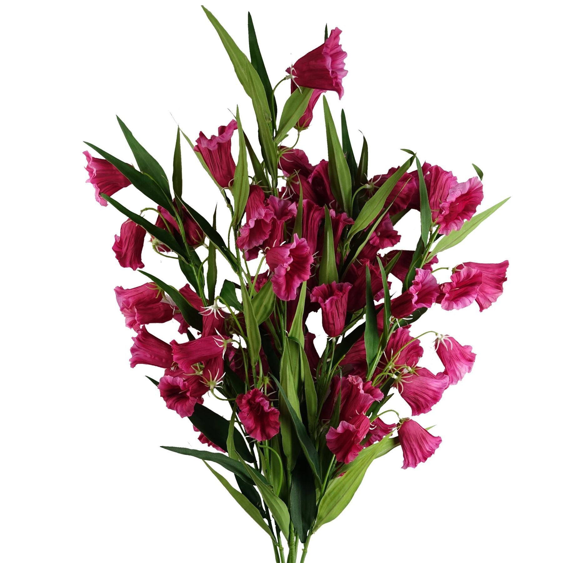 Pack of 6 x 100cm Trumpet Artificial Flower Stem Fuchsia Pink - Premium Quality