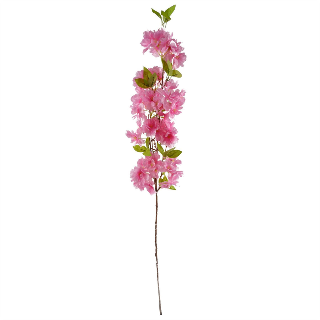 100cm Artificial Pink Blossom White Rose Arrangement Glass Vase - Premium Quality