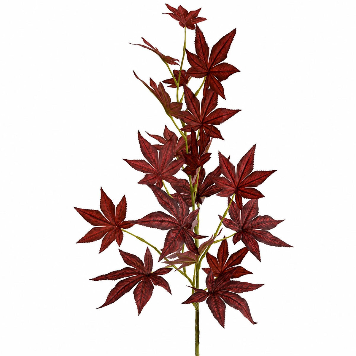 Red Faux Autumn Leaf Branches, 90cm Japanese-Style Sprays - Set of 6