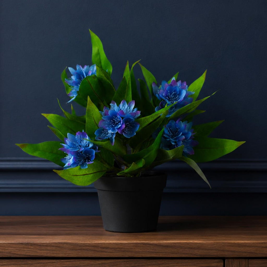 18cm Artificial Freesia Plant Blue Flowering - Premium Quality