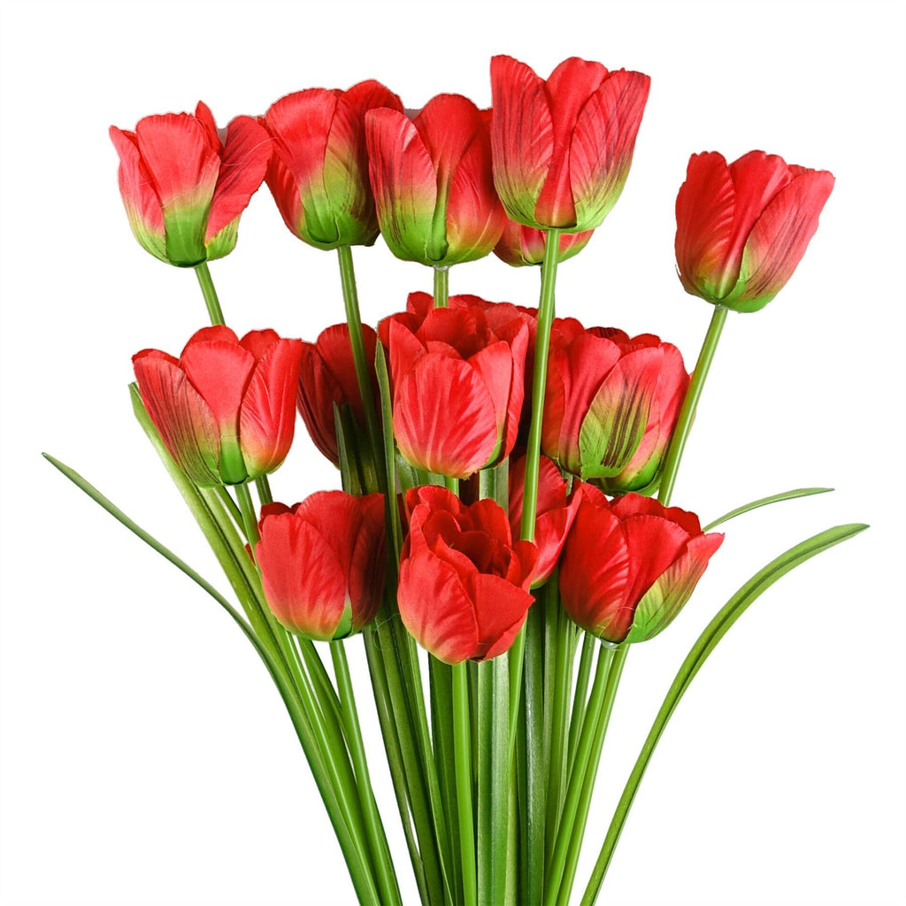 Pack of 6 x 80cm Artificial Tulip Red Stem - Premium Quality
