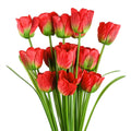 Pack of 6 x 80cm Artificial Tulip Red Stem - Premium Quality