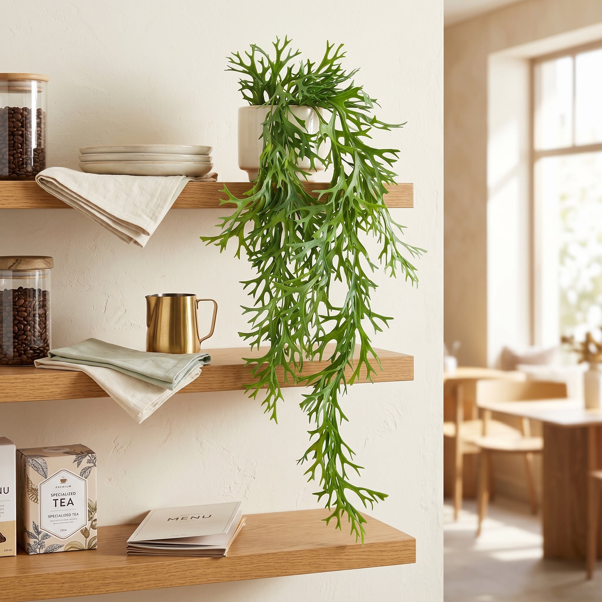 80cm Hanging Artificial Staghorn Fern